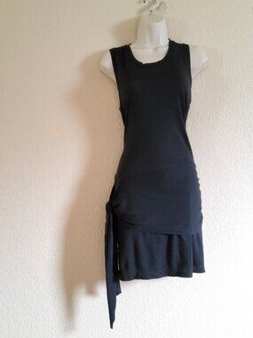 NWOT The Refinery Mini Tie Side Ruched Tank Dress S Black